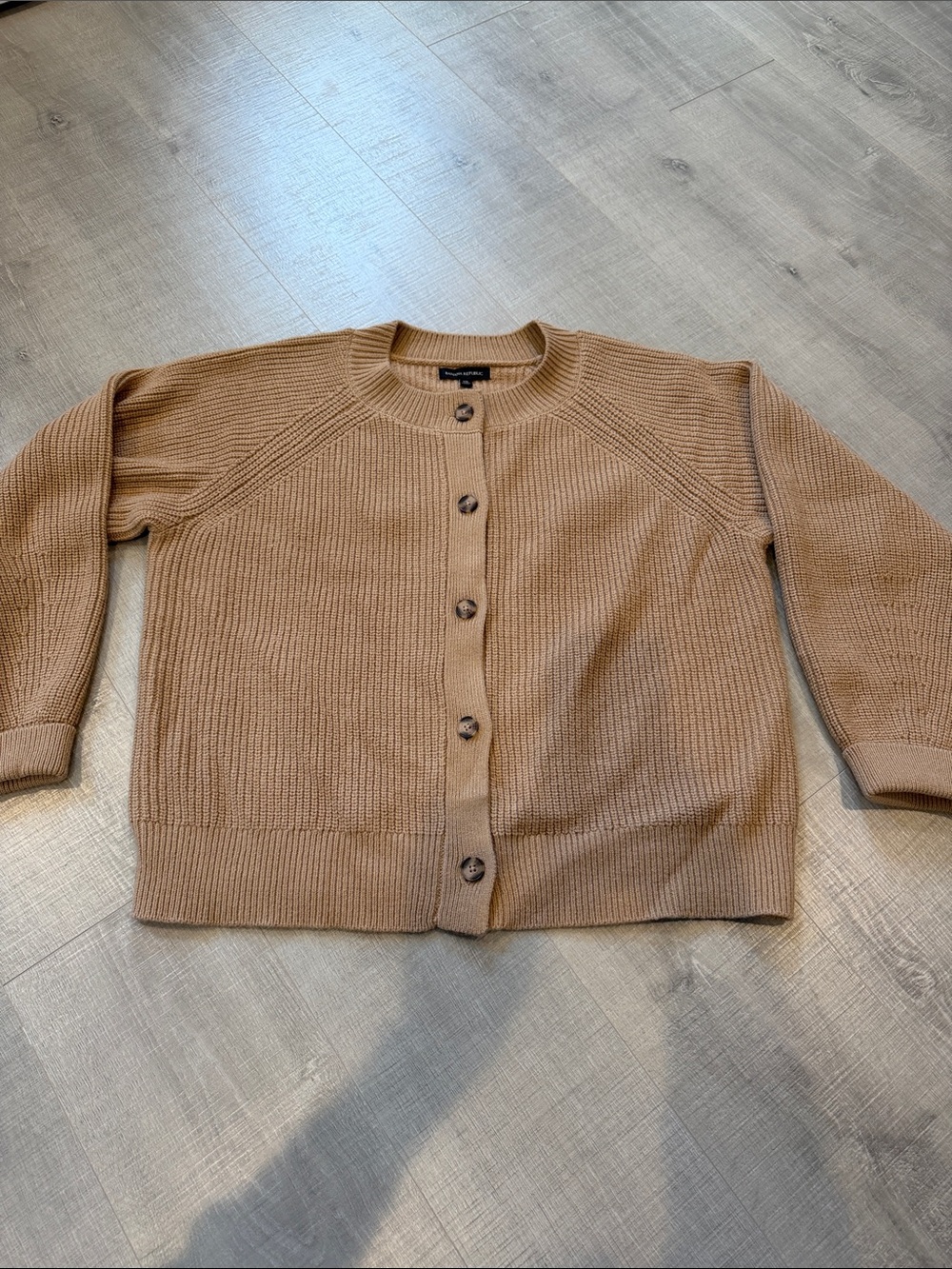 Banana Republic Camel Ribbed Button-Front Cardigan